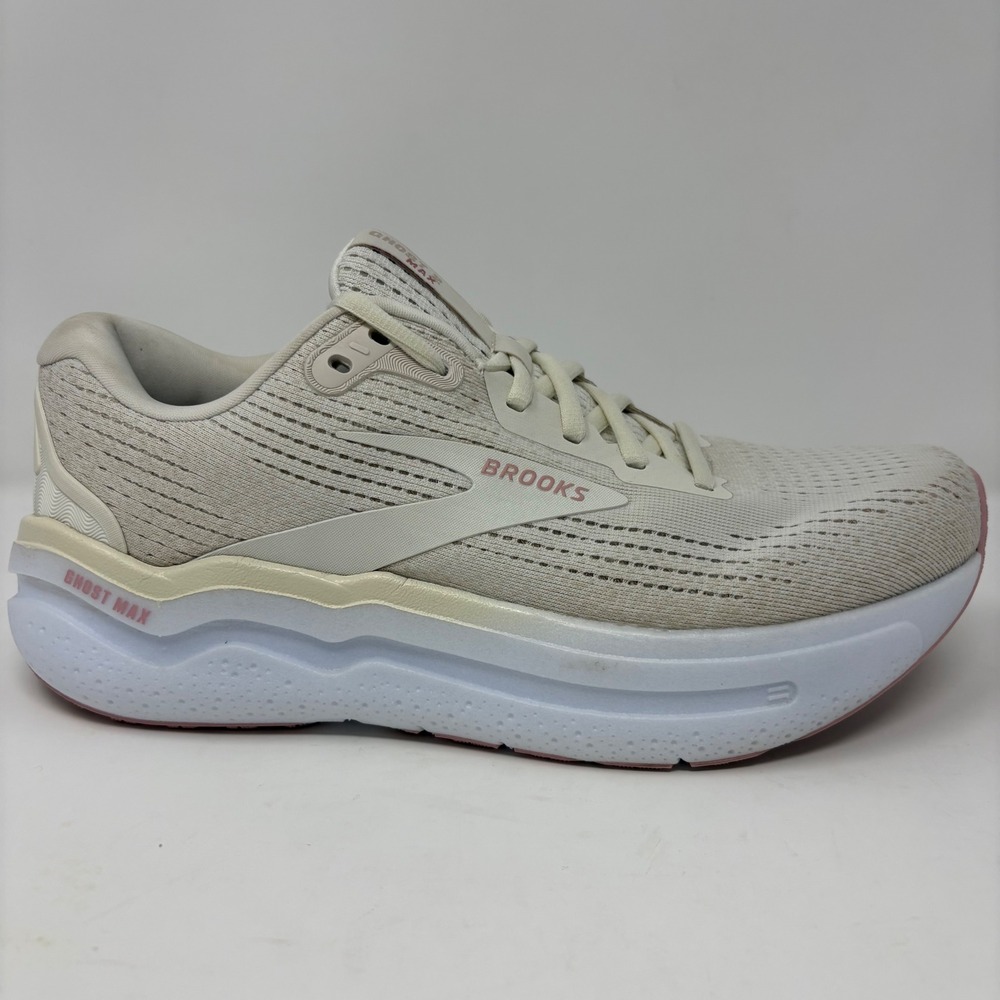 Brooks Ghost Max 2 Women's Size 9 White Pink Running Shoes (1204201B190) - Picture 1 of 8